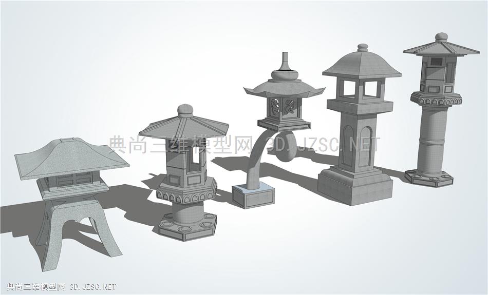 中式禅意石灯