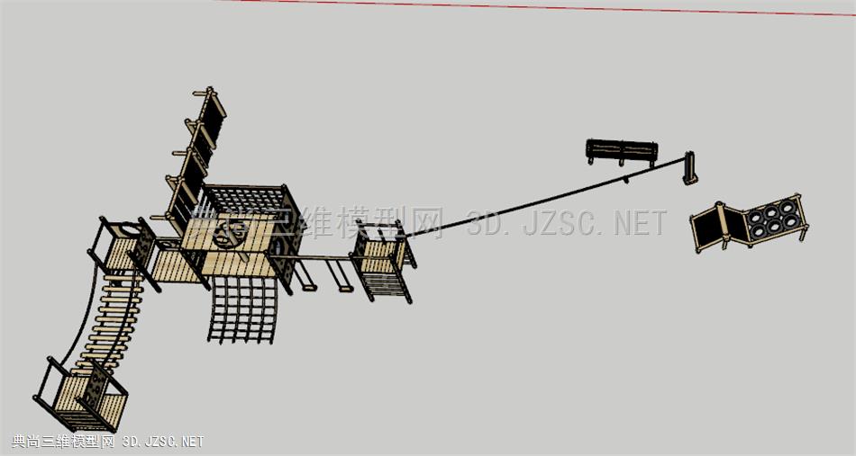 儿童木质游玩设施组合2