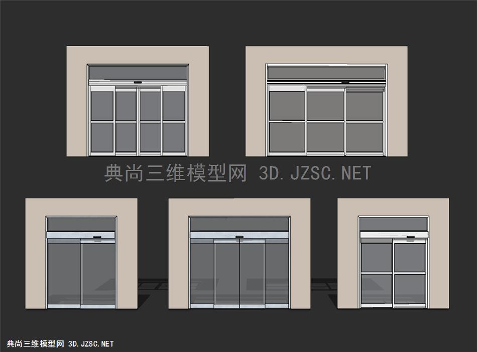 现代办公感应门 推拉门 智能门