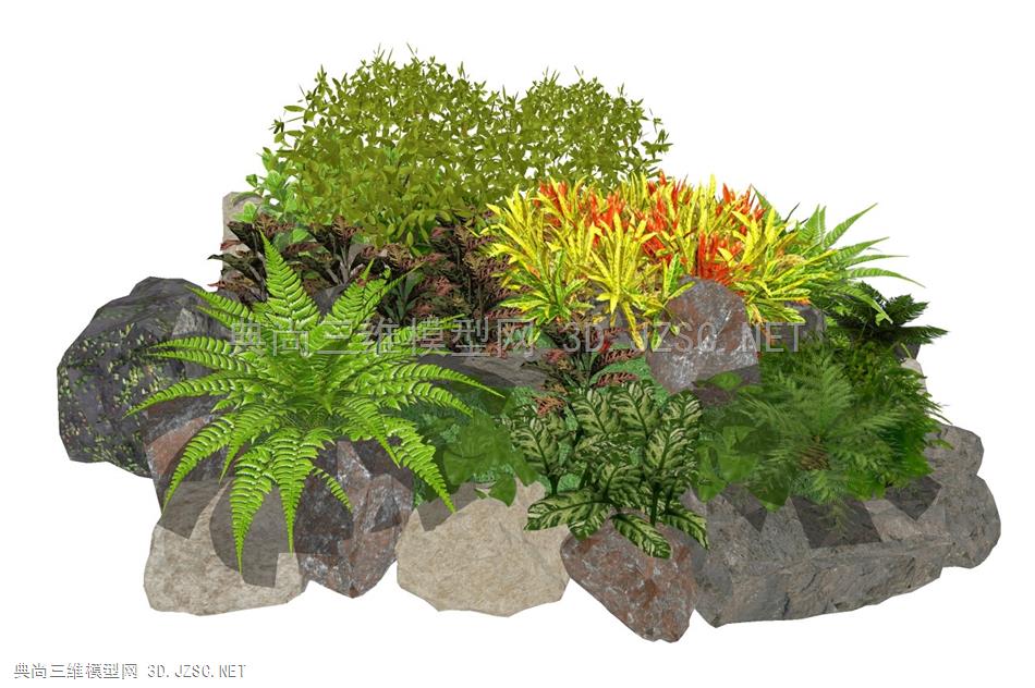植物盆栽 花池树池花坛花镜 灌木花草 园林景观