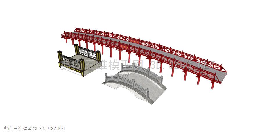 中式桥  (33  木桥架 景观桥 风雨桥 石桥 古代城桥