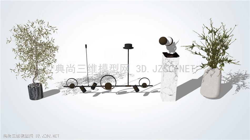 现代盆栽灯具