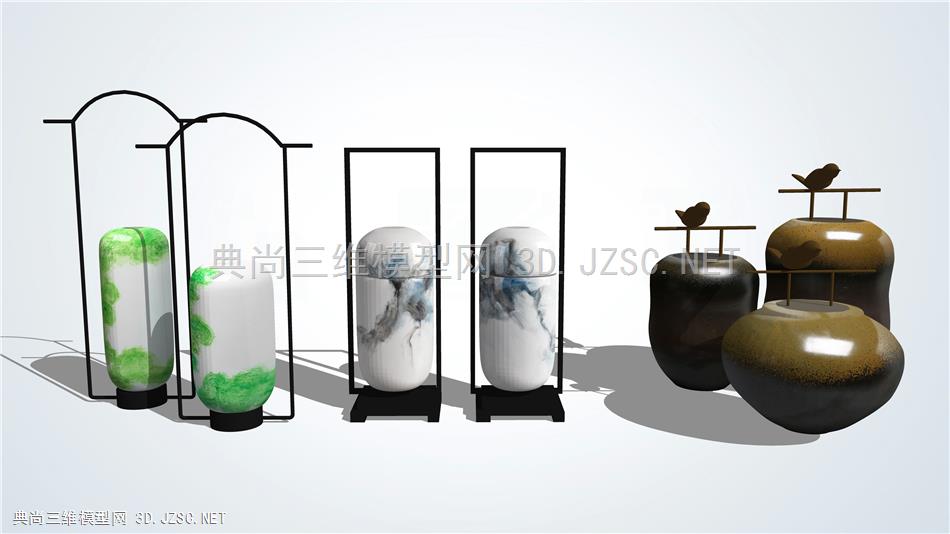 中式瓷器摆件