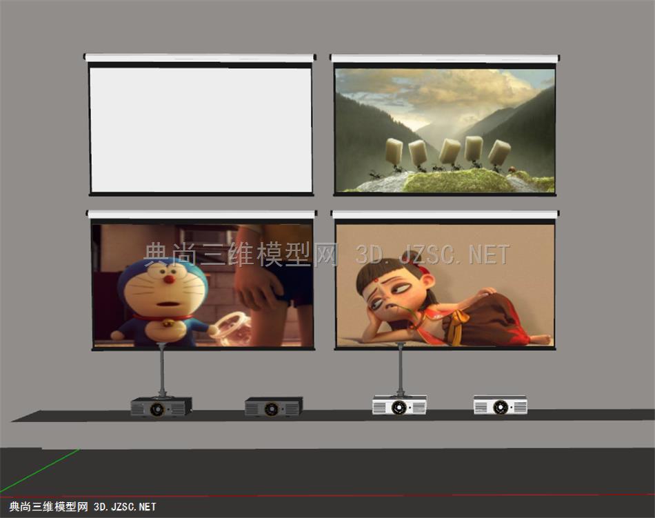 投影仪，投影幕布，电视2