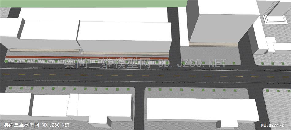 现代市政道路景观 城市公路 斑马线 十字路口 地面交通道路标识 道路景观 行道树 绿化带 隔离带 植物组合 绿篱 灌木