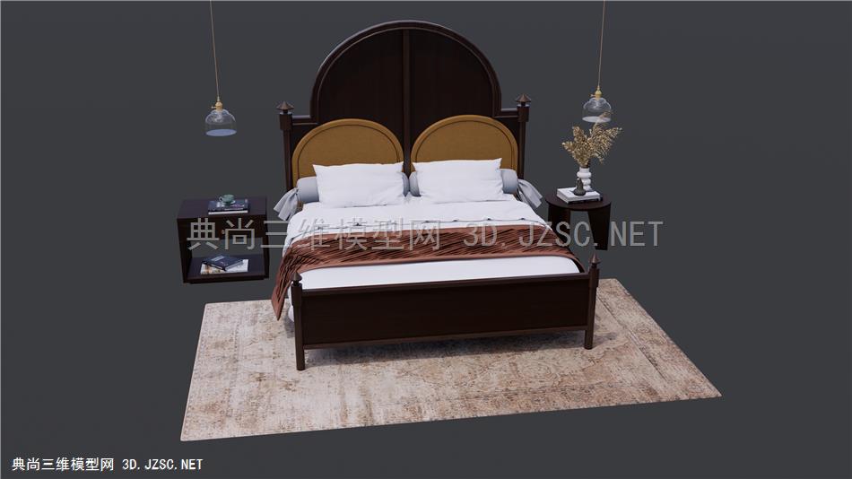 中古风床模型
