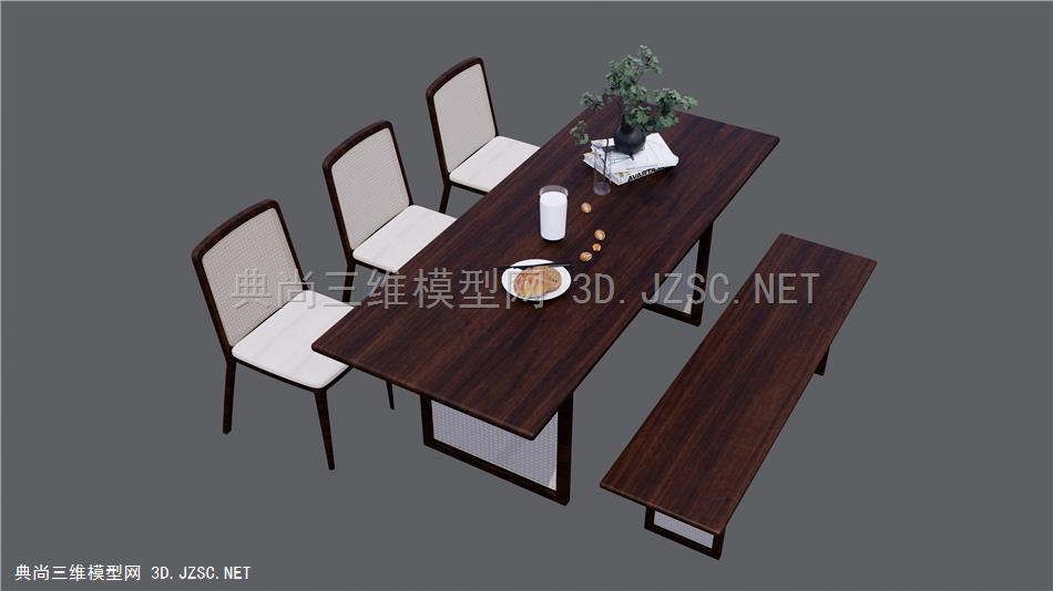 中古风长茶桌组合